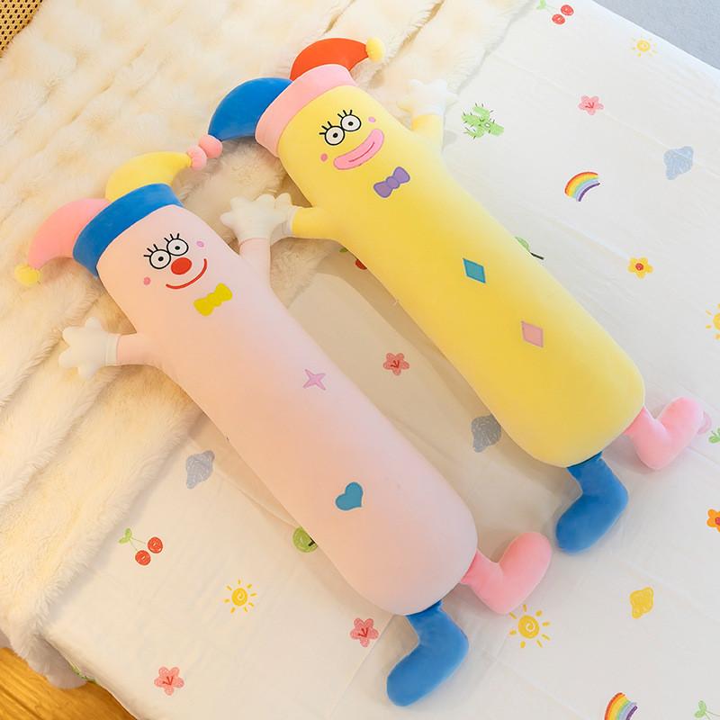 Cute Clown Cartoon Long Plush Toy Pillow Children Toy For Birthday Gifts