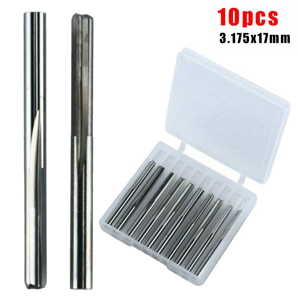 10pcs 2 Flutes Straight Slot CNC Router Bits with 18 Inch Shank for Milling Cutter Set Designed for CNC Machines