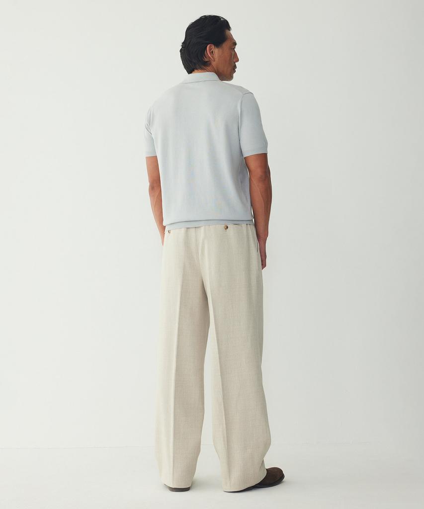 MAN ON THE BOON Cashmere Blend Short Sleeve Polo Knit_Grey 4716113039