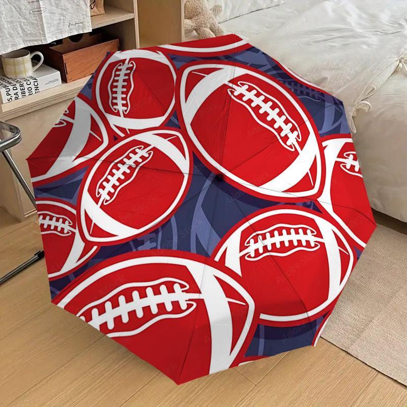 Football Patterned Umbrella: Automatic Opening & Closing, Portable Design, Ideal for Fans, Travelers, Everyday Use - Perfect Gift!1125113a