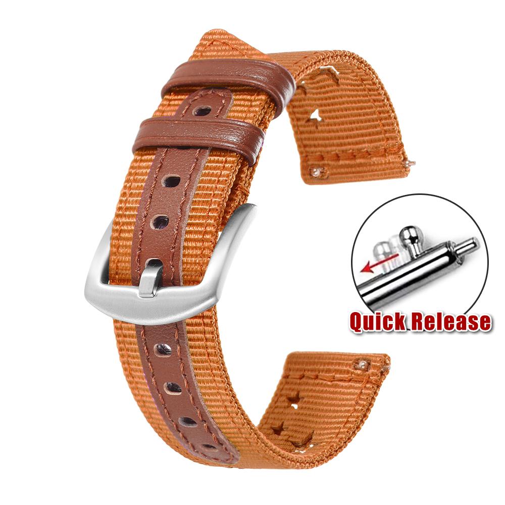Nylon Watch Band 18mm 20mm 22mm for Seiko for Omega Breathable Nylon Leather Strap Quick Release Bracelet Smartwatch Wrist Bands