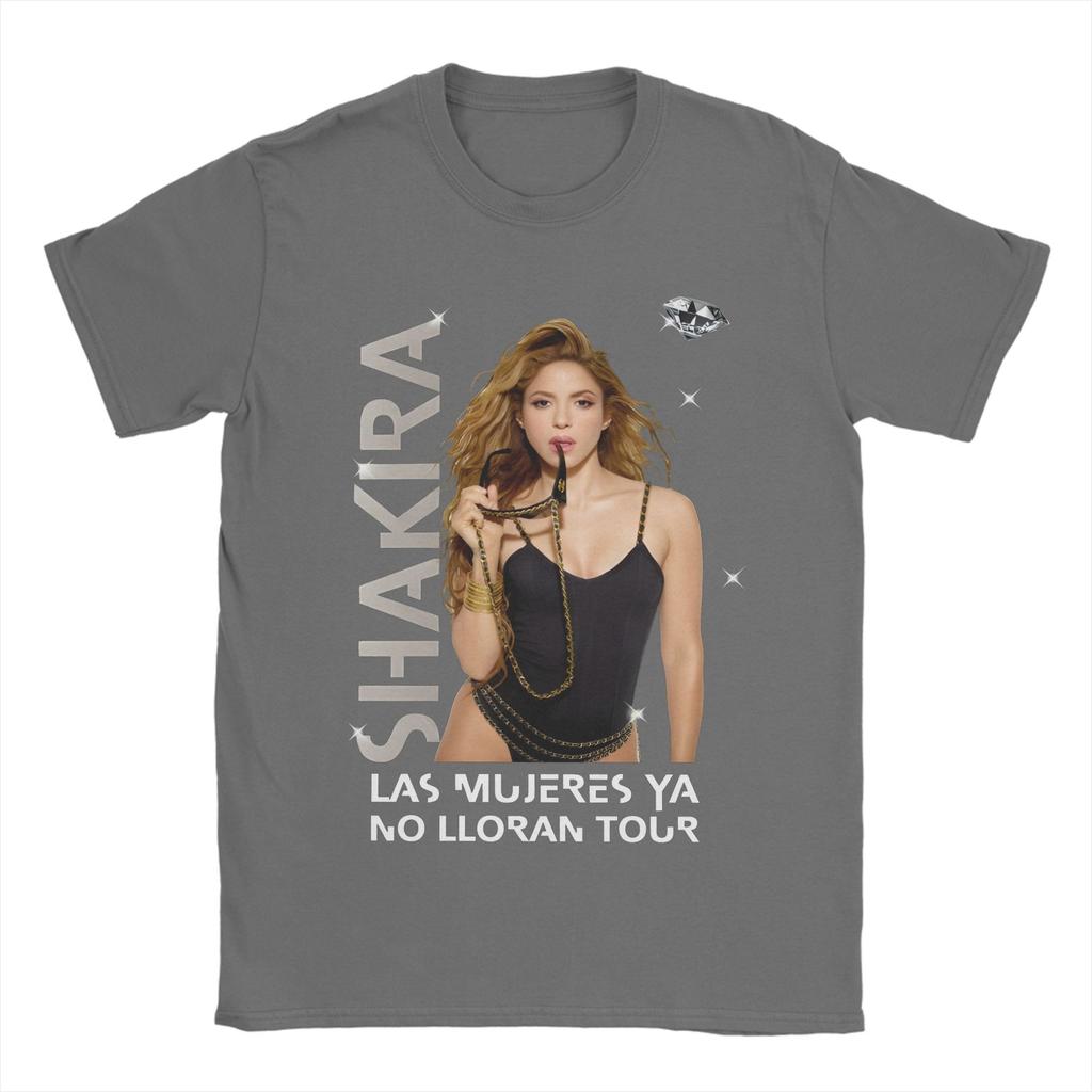 Vintage Las Mujeres No lloran Shakira TShirts Unisex Crew Neck Cotton T Shirt Short Sleeve Tees Summer Tops