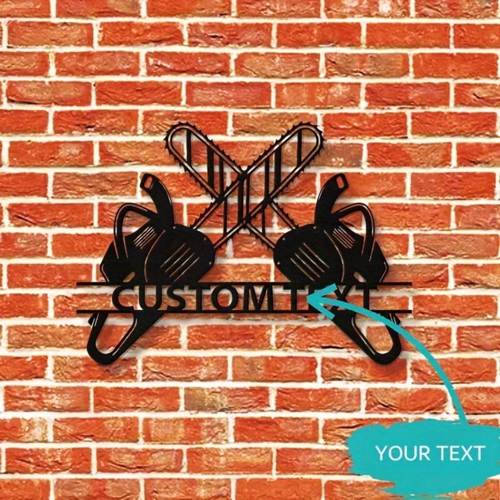 Custom Chainsaw Metal Wall Sculpture, Personalized Forester Name Plate for Den & Home Decor, Easy-Hang Custom Sign, Wall Art