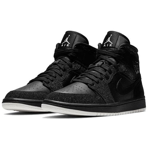 Jordan 1 Mid Glitter Black Women's BQ6472-001