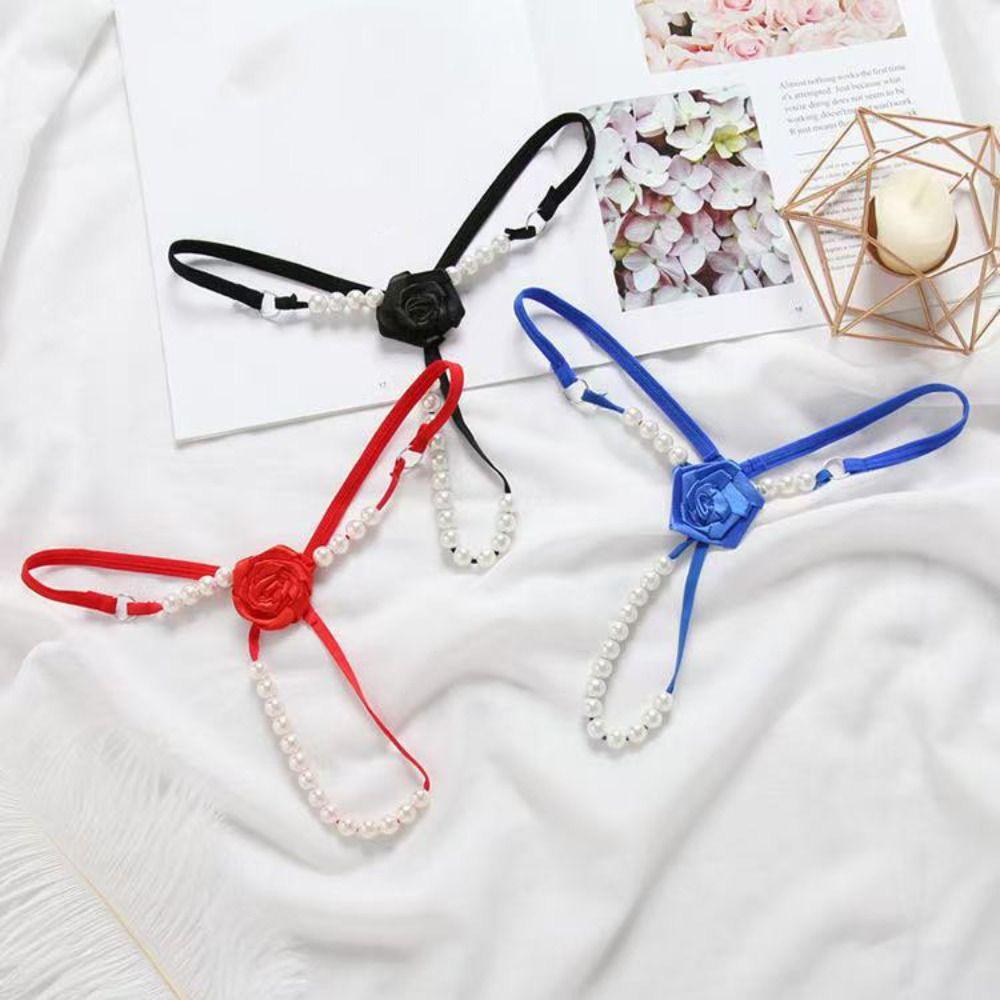 Ultra-thin Women's Thong Hollow-out Sexy Briefs Comfortable Pearl Underwear  Ladies