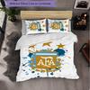 Argentina National Football Team 3 Piece Bedding Set Soft Duvet Cover Set with Pillowcases Printed Bedroom Decor Set for Home