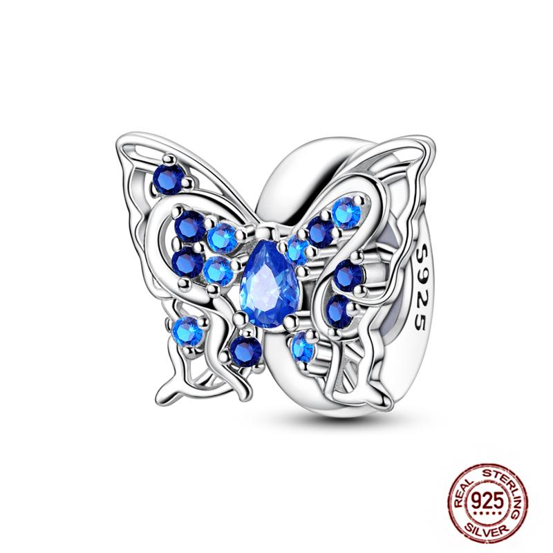 Blue Series Charms Plata Copper Evil Eye Moon Airplane Dolphin Sea Turtle Love Mini Beads For Bracelet Diy Jewelry