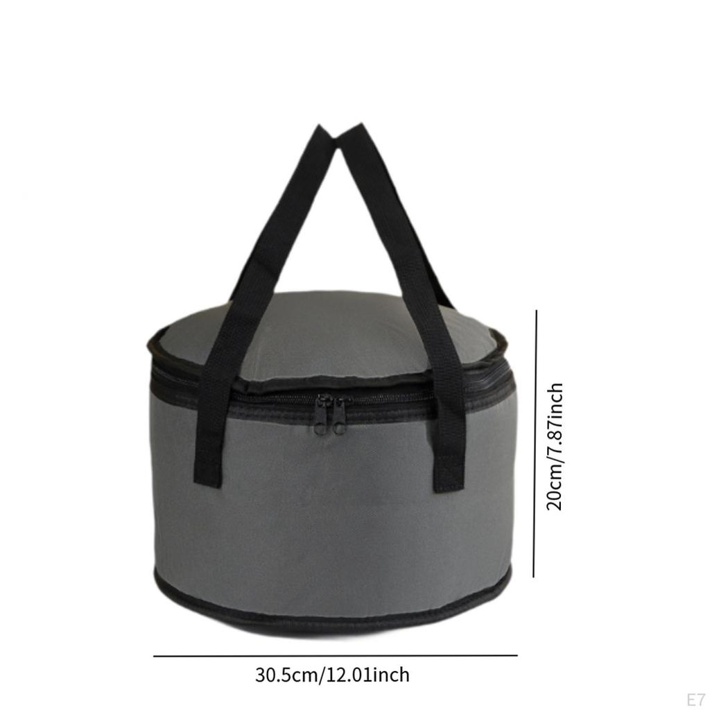 Insulated Food Bag Foldable Reinforced Handles Reusable Delivery for Hiking Barbecue