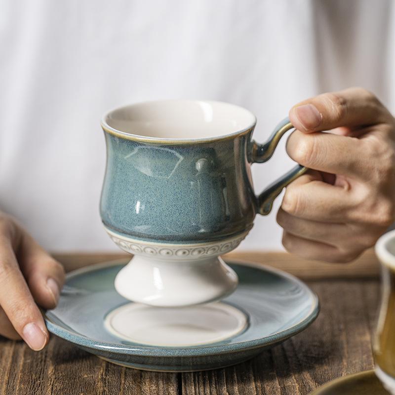 Ceramic Coffee Mug Home Office Mug with Sauce Breakfast Milk Juice Tea Handle Cup Gift Microwave Dishwasher Oven Available