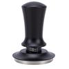Coffee Tamper Spring Loaded Constant Pressure Stainless Steel Coffee Ground Press Tool Black Flat Bottom 58mm