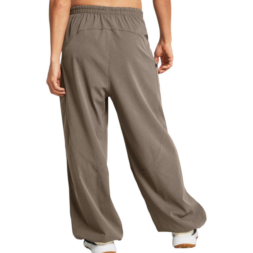 Under Armour UA Imparável Cor Sólida Cintura Média Caimento Solto Cordão Punho Calças Casuais Feminino bottoms Castanho-Oliva 1382740-200