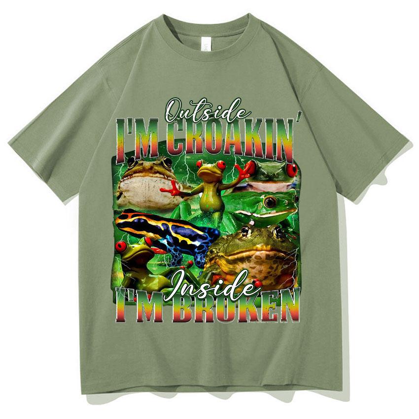 

Fuuny T Shirt Frog T-Shirt Cotton High Quality Print Short Sleeve Positive Cottagecore Oversized Tee Unisex Women Clothes Teenagers 4XL