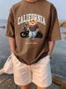 California Motorcycle Riding Bear Prints TShirts Womens Summer Cotton Tops Loose ONeck Soft Short Sleeve Tees Casual Clothes
