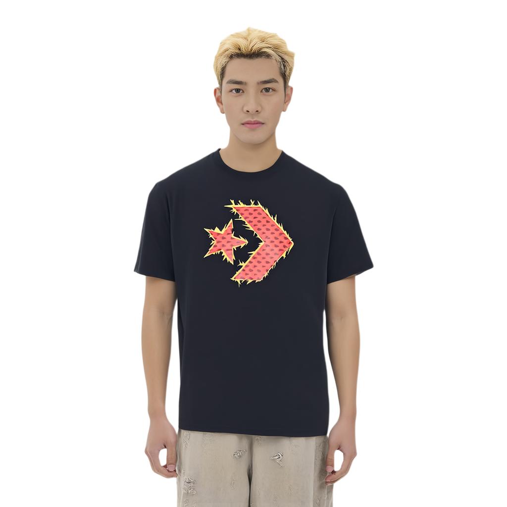 Converse T Shirts Men's Black Crew Neck Moderate 10019359-A02