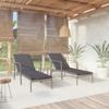 Day and Night - Day and Night Loungers with Table 2 Units Gray Synthetic Rattan