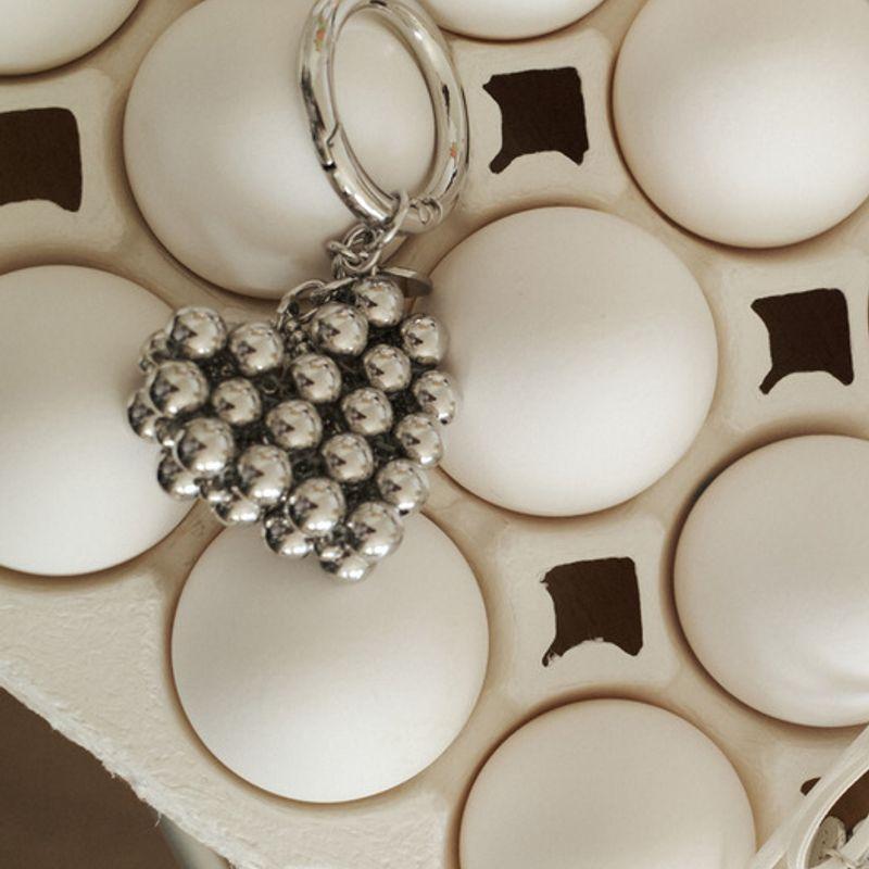 

OVHEE Heart Beads Ball Keyring_Silver Silver