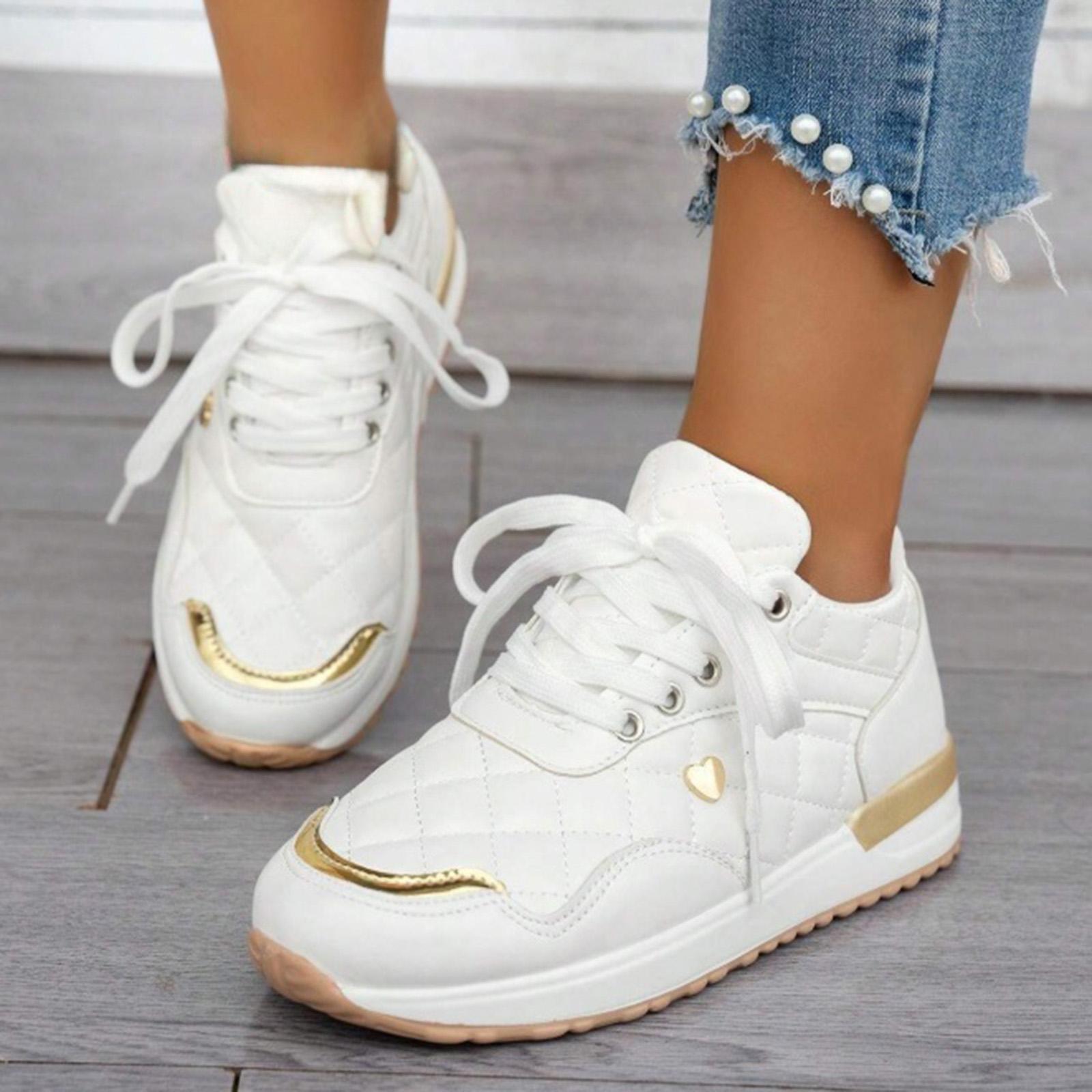 Casual Dress Shoes For Women Women S Fashionable Comfortable Color Blocked Sporty Summer Platform Casual Zapatillas De Mujer 36 белый