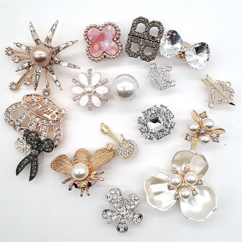 Summer Glitter Rhinestone Garden Shoe Buckle Charms Shoe Decorations Fit Beach Shoe Flower Sandal DIY Decorate Buckle Girl Gift