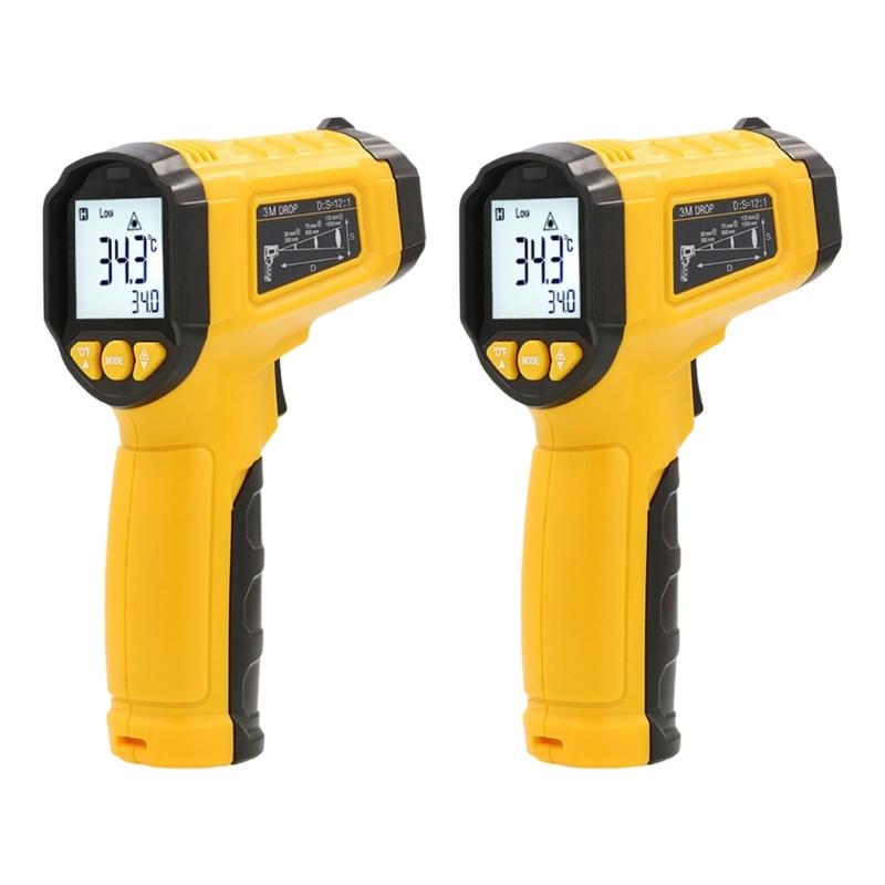 Handheld Ir Thermometers Industrial Temperature Gauge High Accuracy For Industrial Use -50℃ to +380°C/600°C Ranges