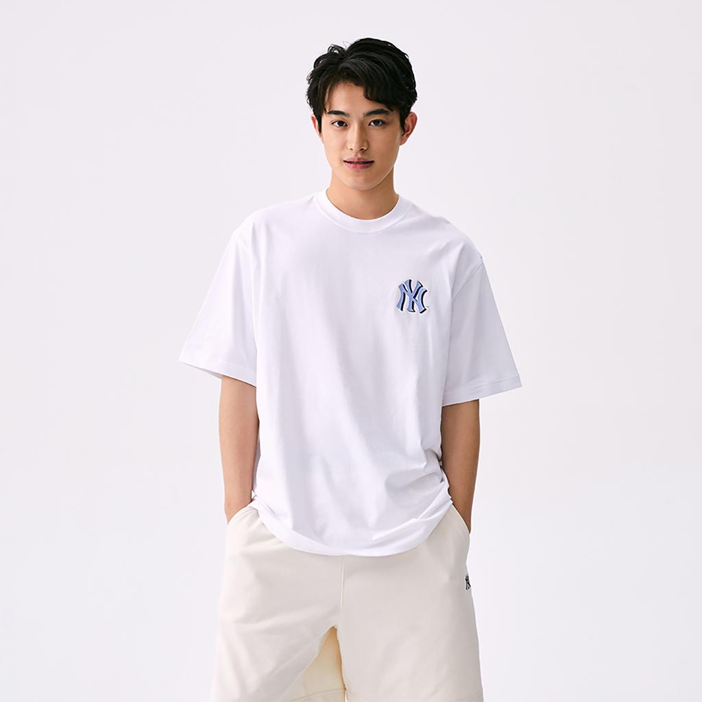 New MLB MONOGRAM Collection New York Yankees SS25 T Shirt Unisex Ecru 3ATSM2153-50WHS