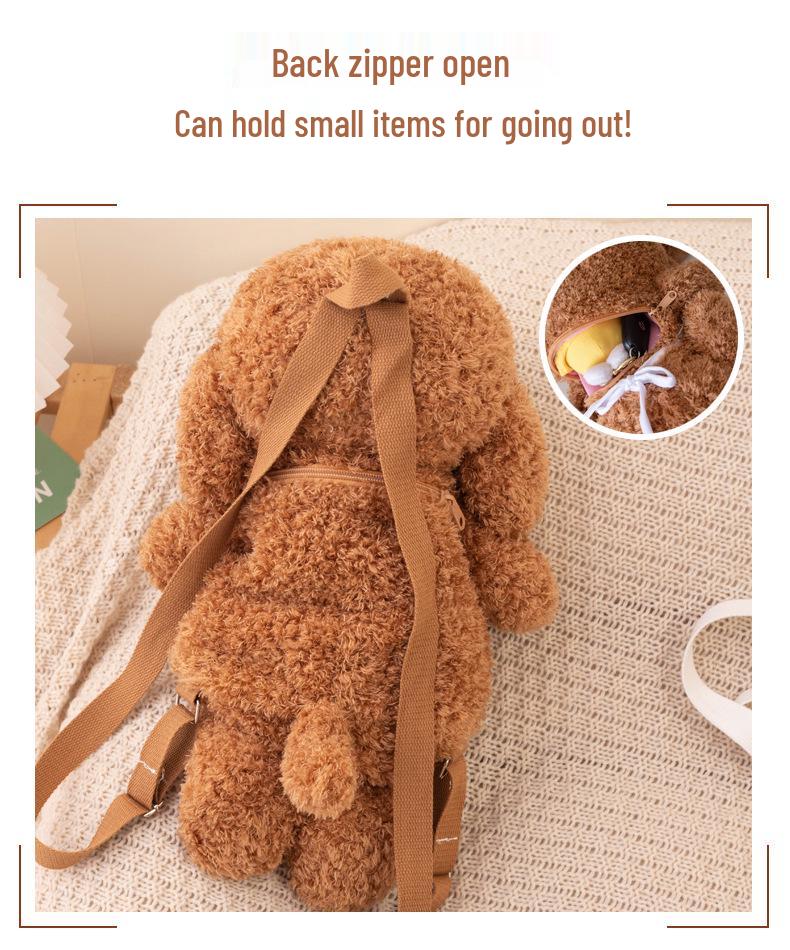 Teddy Dog Plush Backpack - Cute Double Shoulder Bag for Kids, Perfect Gift and Stylish Accessory