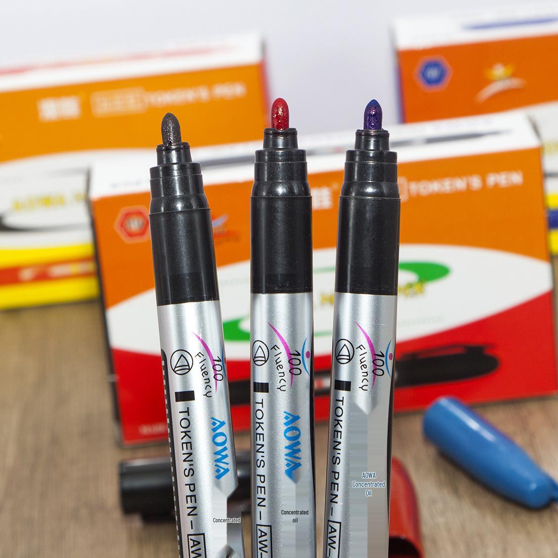Large Capacity Quick-Dry Waterproof Black Marker Pen, Oil-Based, 2004 Model, Big Tip