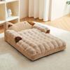 Premium Anti-Slip Pet Couch - Orthopedic Bed for Dogs & Cats | Luxurious Brown Sofa with Removable Cover