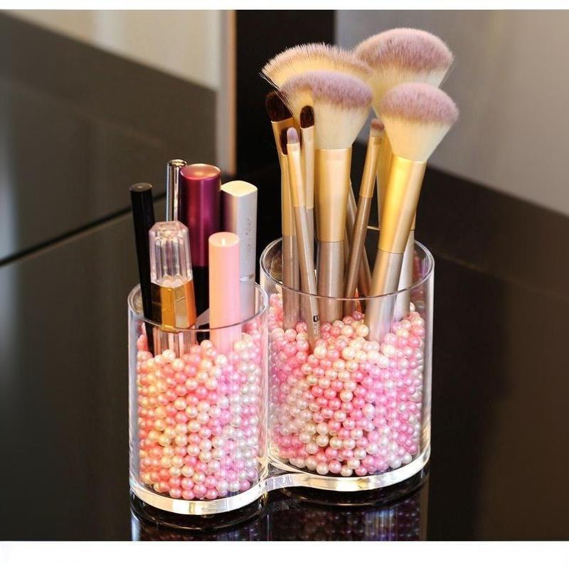 Acrylic Transparent Cosmetic Holder Makeup Brushes Tool Storage Box Case Make-Up Brush Holder Table Organizer Makeup Tool
