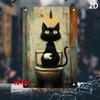 Vintage Black Cat Metal Wall Art Home Decor Poster