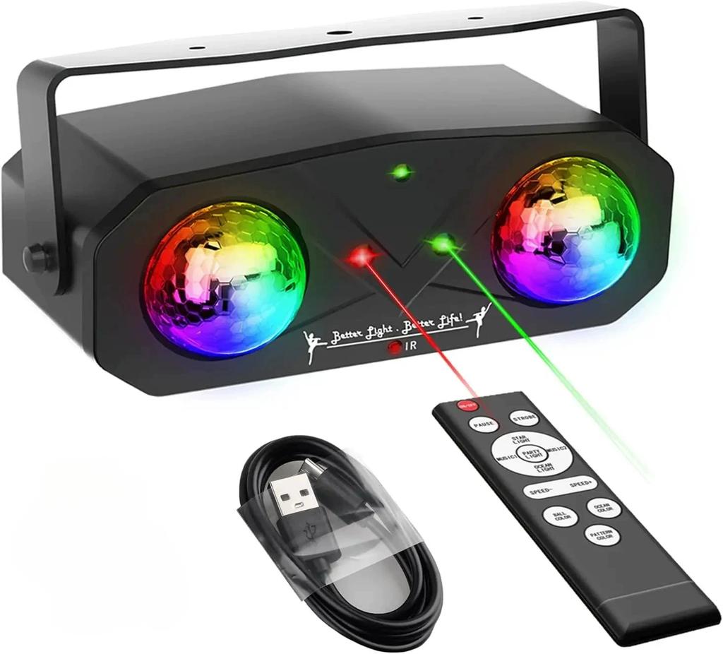 Party Light Disco Ball Light Dj Light Disco Light Ocean Light Star Light Projector Dance Light Sound Activated with Remote Contr