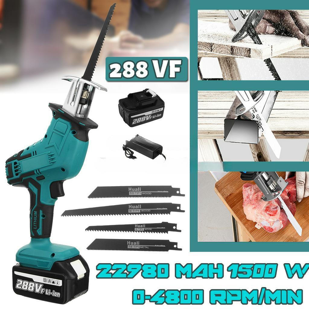 4000rpm/min 288VF Cordless Electric Reciprocating Saw Variable Speed Metal Wood Cutting Tool 22980mAh Battery Electric Saw 1500W