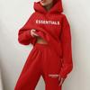 Couple Hoodie Set Womens 2-Piece Printed Tracksuit Casual Streetwear Fall Winter