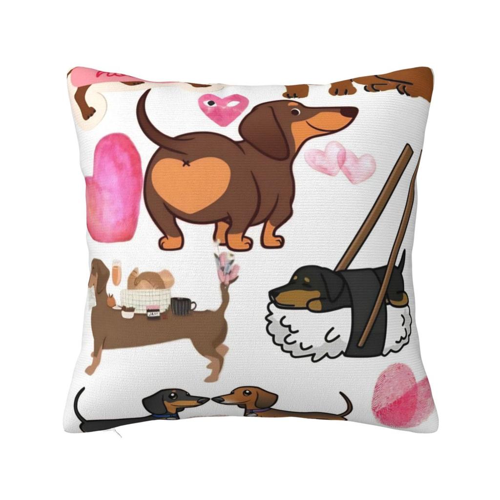 Dachshund Throw Pillow Cover Cushions for Sofa Gift for Animal Dog Lover 4545cm Cushion Covers