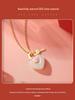 Romantic Heart Enamel Clavicle Necklace in Natural Hetian Jade & S925 Silver