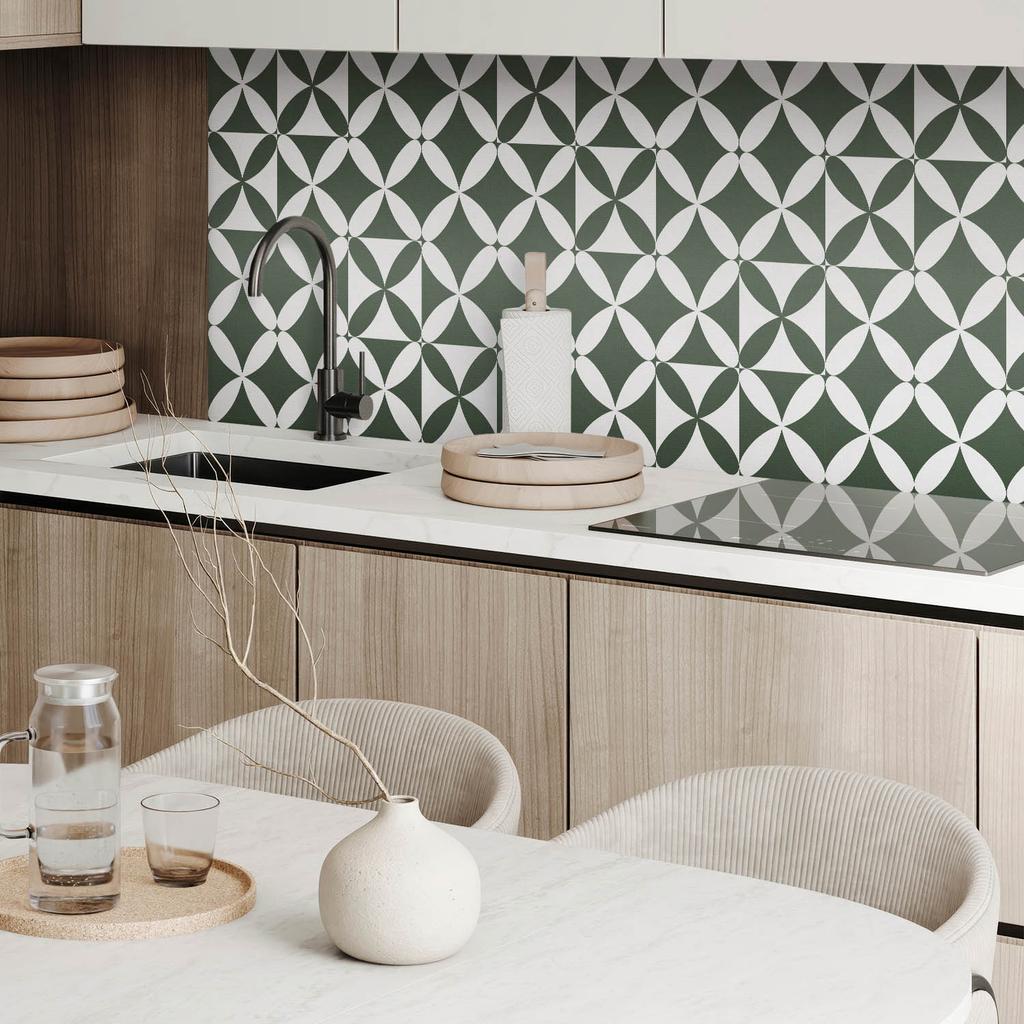 Self-Adhesive Vinyl Panel With Decorative Print 120x60 cm Geometric Checkerboard Pattern