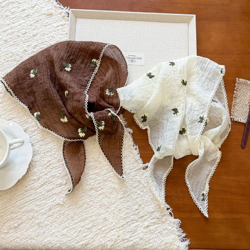 Wraps Lace Triangle Scarf Embroidery Lace Headband Embroidered Flower Scarves  Clothes Decoration