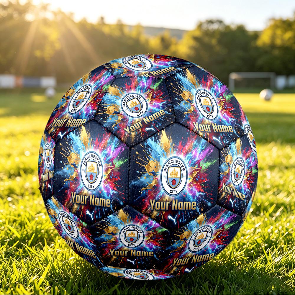 Personalized Size 5 Football Manchester City Pattern Outdoor Game Sports Ball Gift
