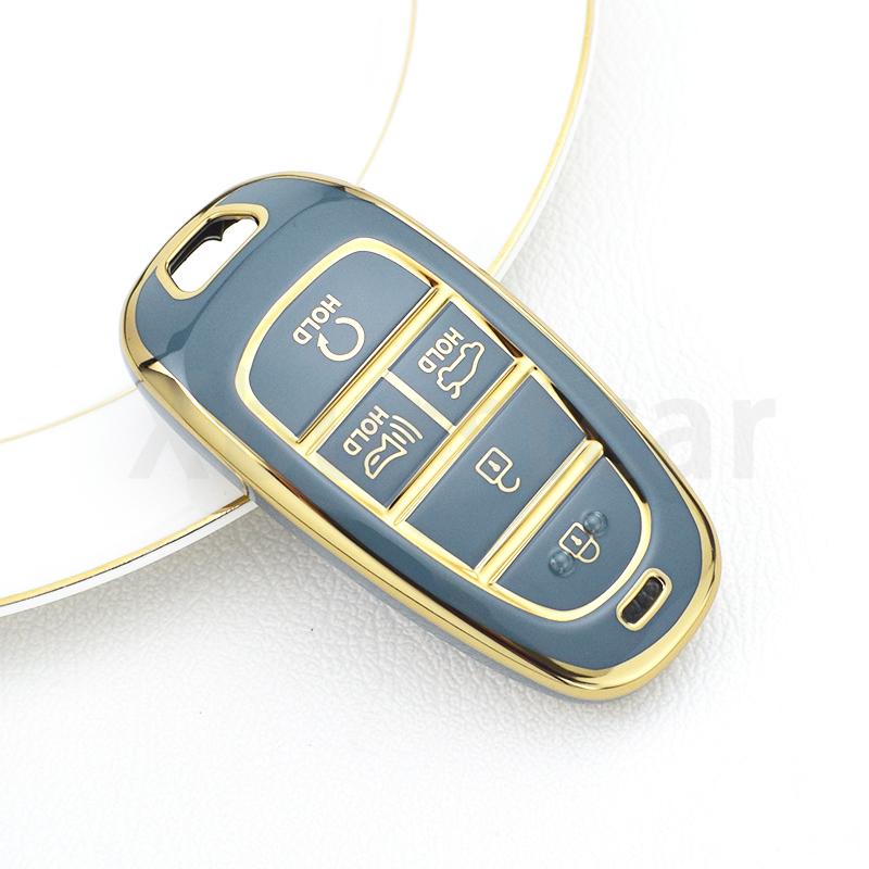 Tpu Car Key Cover Shell Fob Case Holder Bag For Hyundai Santa Fe Tucson Nexo Nx4 Atos Solaris Prime Keyless Accessories