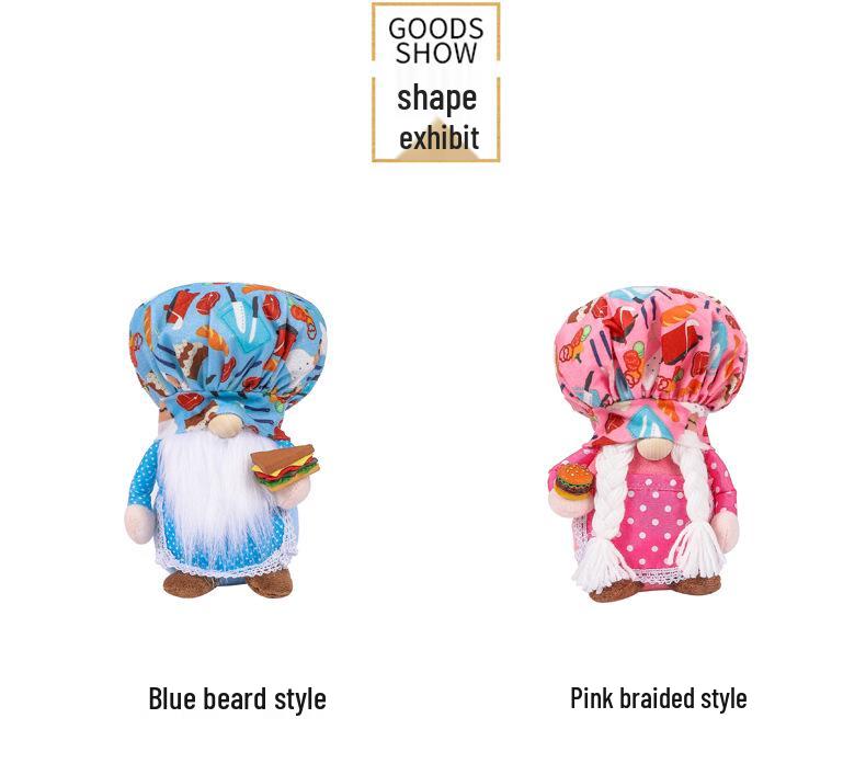 Gnome Chef Faceless Christmas Decoration Doll: European Sandwich Burger Figurine, Thanksgiving Gift