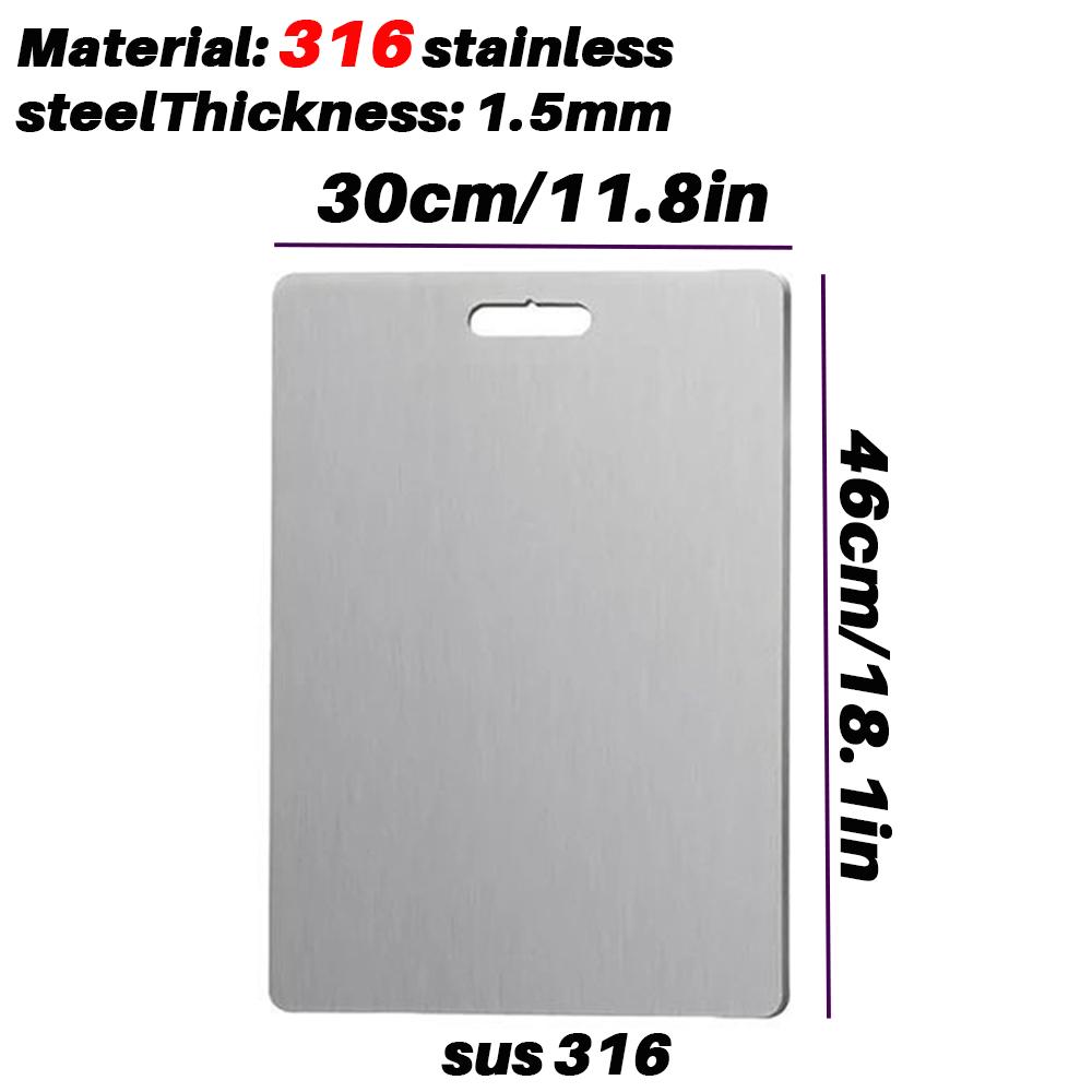 New Stainless Steel Cutting Board, Multiple Materials, for Kitchen, Home, Camping, Parties, and Barbecues, Usable On Both Sides
