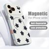 Lucky Stars Planet Pattern Case For iPhone 17 Pro Max Magnetic For Magsafe Hybrid Slim Matte Cover For iPhone 16 15 14 13 Pro Max