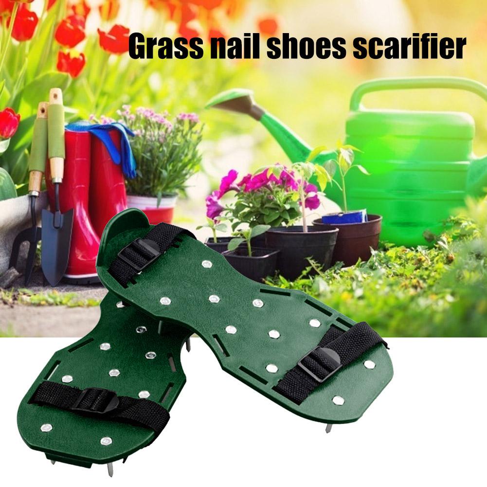 Garden Aerator Sandals for Aerating Lawn Soil Shoes Gardening Walking Aerator Nail Shoes Lawn Aerator Shoes with AdjustableStrap