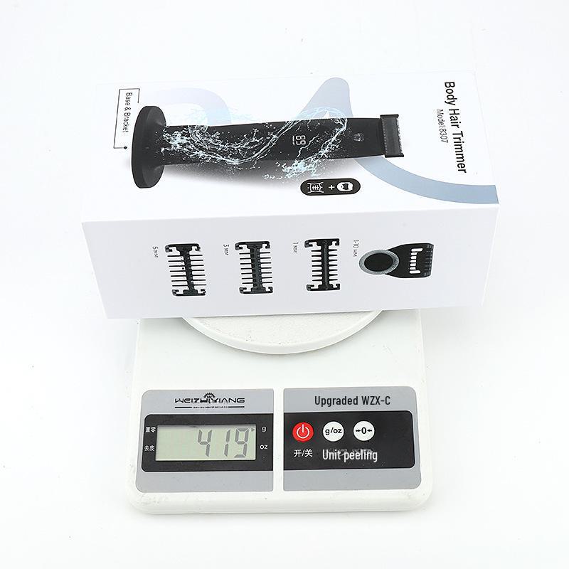 USB Waterproof Electric Body Hair Trimmer with Digital Display for Men & Women