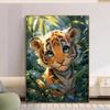 5d DIY Diamond Painting Cross Stitch Cute Animal Tiger Diamond Embroidery Mosaic Round Drill Home Decor Crafts