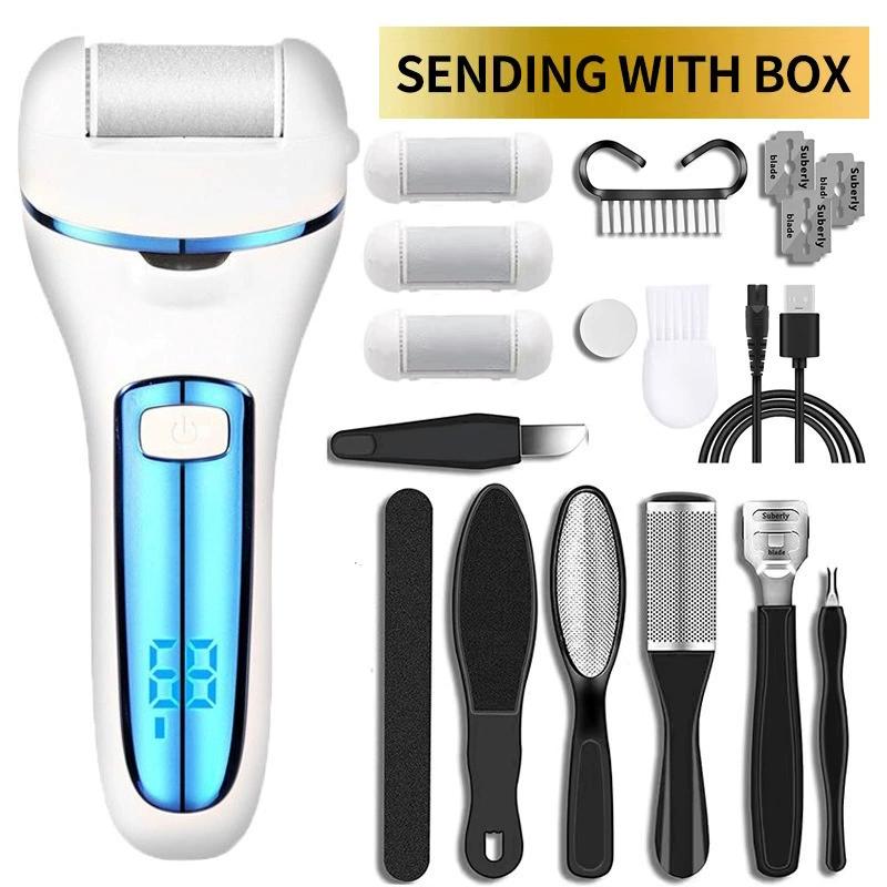 3 Heads Electric Callus Remover Professional Foot File Grinder Pedicure Machine Rechargeable Heel Cracked Dead Skin Scrubber