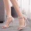 2023 Summer New Elegant Sandals Women Bling Rhinestones Party Pump Shoes Sexy High Heels Wedding Shoes White Size 35-42