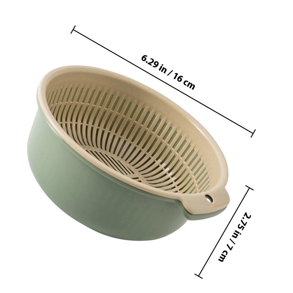 1Pcs Kitchen Plastic Draining Basket Double-Layer Rotatable Multifunctional Vegetable Fruit Washing Storage Basket Nordic Purple