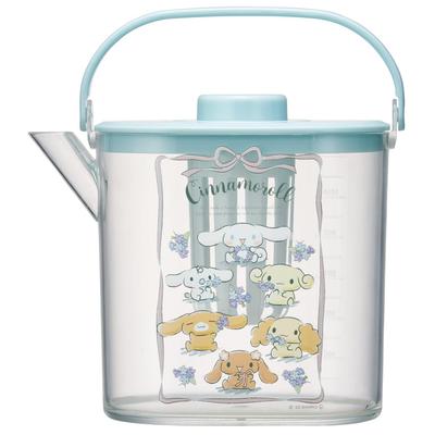 Skater Tea Strainer Included Cold Tea Pot Heat Resistant Water Cinnamoroll Flower Wreath Sanrio 1.2L, (Hot OK), Design, CM10-A