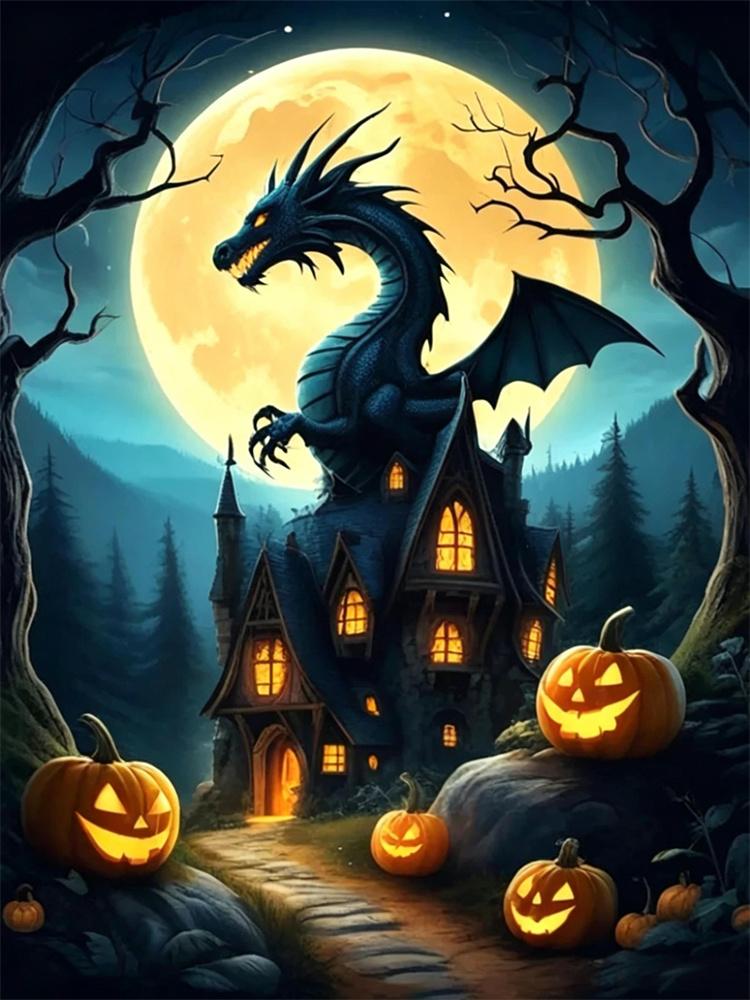 5D Diamond Painting Halloween Fantasy Dark Style Decoration DIY Full Diamond Mosaic Inlaid Cross Stitch Set Gift