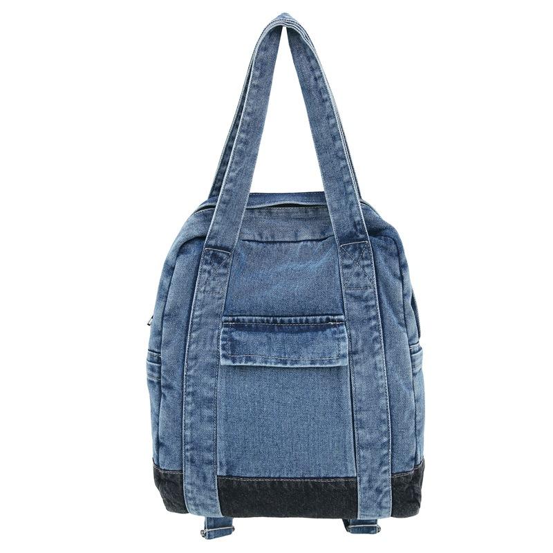 Schoolbag new street trend retro denim backpack lazy style shopping light shoulder cross tote bag